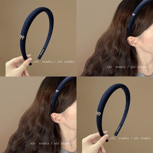 美到语塞~蝴蝶结牛仔发箍!百搭甜酷发圈发网2026小众盘发器头箍