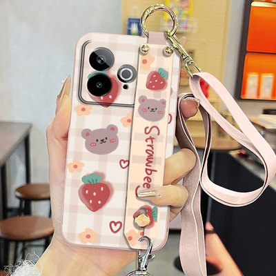 适用于realme真我Gt7pro竞速版手机壳RMX5090防摔背带卡通简约液态腕带支架软壳草莓小熊超薄磨砂网红女款潮