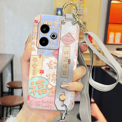 适用于realme真我Neo7turbo手机壳RMX5062液态腕带支架好运将至简约中国风全包直边保护套新款背带软壳磨砂潮