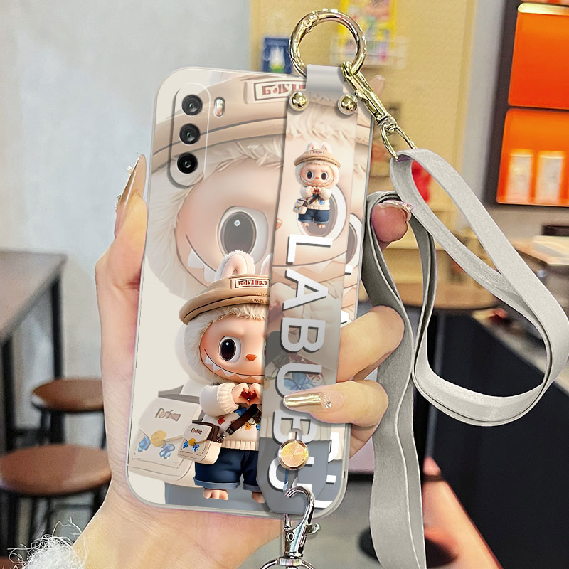 适用于华为麦芒9手机壳TNN-AN00液态腕带支架软壳卡通拉布布可爱背带保护套防摔直边磨砂简约创意个性男女款