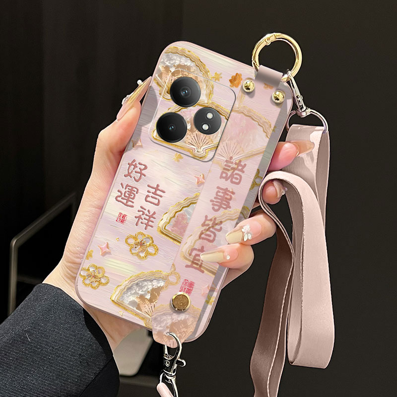 适用realme真我Gtneo6se手机壳RMX3850液态腕带支架简约高级感创意个性全包背带软壳保护套防摔直边磨砂潮