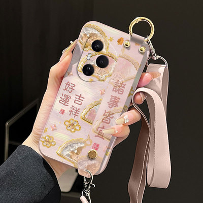 适用荣耀400手机壳400pro液态腕带支架 DNN-AN00简约高级感创意个性全包背带软壳保护套防摔直边磨砂男女款潮