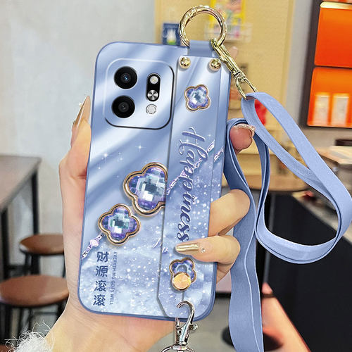 适用于荣耀Play9t手机壳ALT-AN00液态腕带支架软壳财源滚滚高级感背带保护套防摔全包直边新款女款奢华男女款