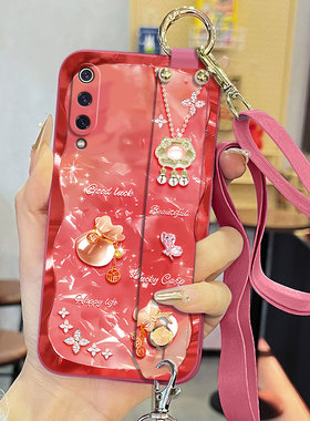 适用于小米9pro手机壳9超薄时尚9se全包背带保护套M1908F1XE液态腕带支架软壳防摔女款简约潮个性网红新超薄