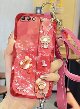 适用于华为Nova2s手机壳HWI-AL00个性网红新防摔简约全包背带保护套超薄时尚潮液态腕带支架软壳幸运福袋女款