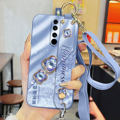 适用于红米Note8pro手机壳note8液态腕带支架软壳M1906G7E财源滚滚高级感背带保护套防摔全包直边男女款防摔