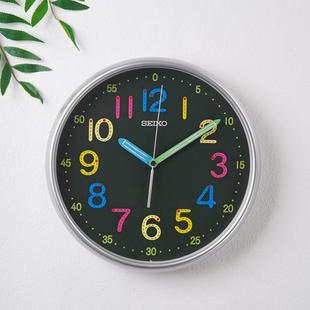 静音扫秒机芯学生用卧室客厅用钟圆形创意12寸QXA793 精工简约时尚