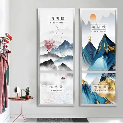 北欧装饰消防栓贴纸画防火栓贴纸装饰灭火器配电箱贴纸画创意个性