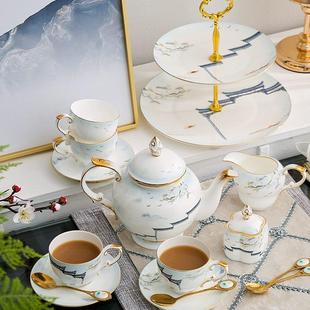 杯具礼盒装 新中式 国潮骨瓷英式 下午茶具套装 家用咖啡杯碟壶套装