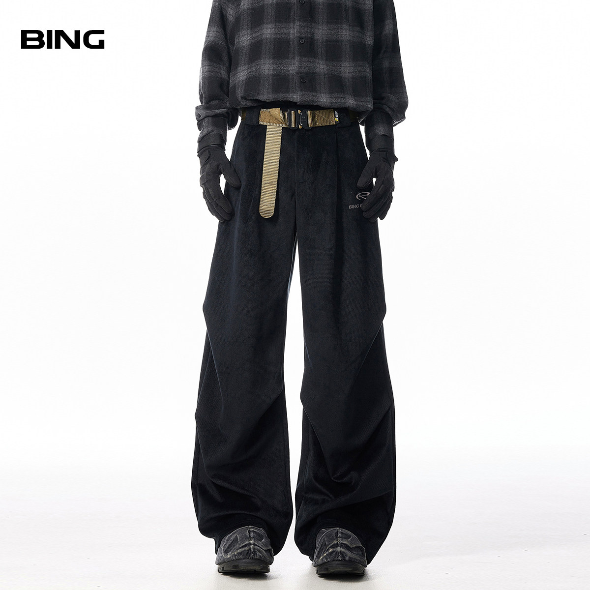 美拉德棕色裤子男美式复古