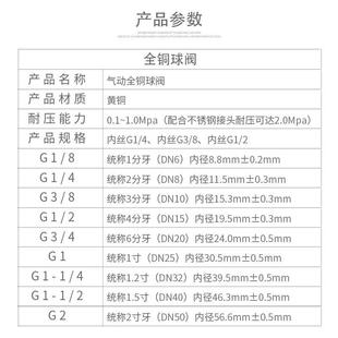 加厚高压空压机铜宝塔8 放气管球阀 02水管阀门开关1分2分34分1