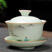 厂家粗陶复古功夫茶茶具盖碗茶杯家茶道茶碗大号陶瓷三才杯泡茶碗