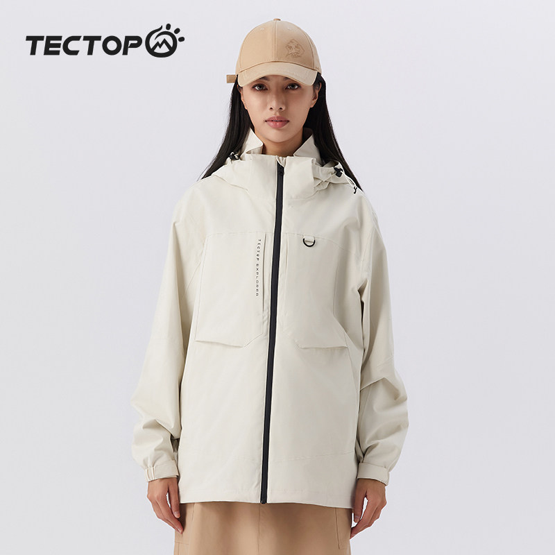 探拓户外三合一冲锋衣两件套男女通款防风防水秋冬加绒加厚登山服