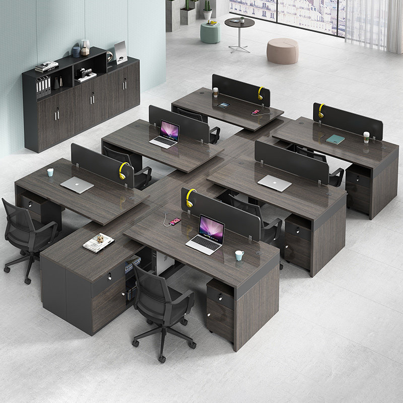 人员工办公6人桌椅简约屏风4职员卡位现代家具办公室组合桌子电脑