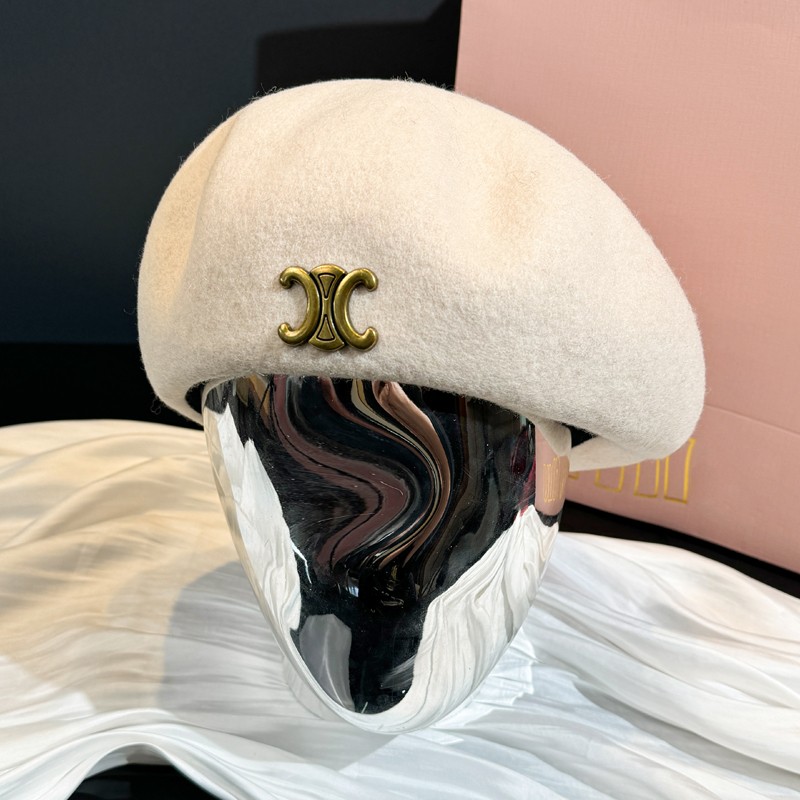 英伦风羊毛贝雷帽女画家帽显脸小