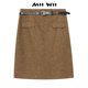 末未MIIWII23冬咖色半裙呢料半裙女Q234229