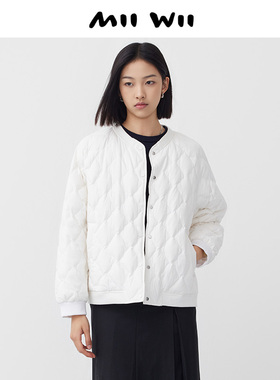 末未MIIWII24春白色无领轻羽绒R241101女士