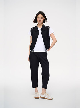 MIIWII末未25夏黑色薄款弹力长裤显瘦休闲裤女K252243