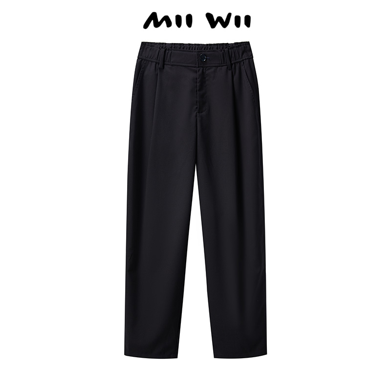 末未深藏青色TR垂感长裤