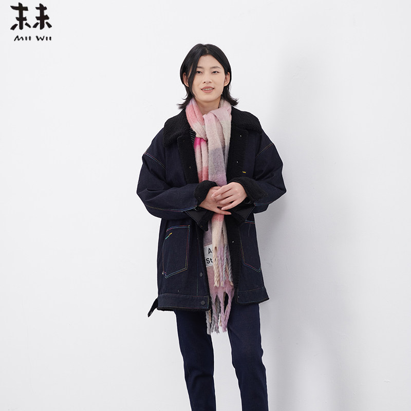 【断码清仓】MIIWII末未深蓝色牛仔棉外套W224425,女装/女士精品,风衣,淘宝优惠券,粉丝福利购,淘宝优惠卷
