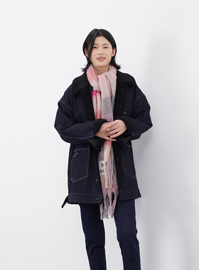 【断码清仓】MIIWII末未深蓝色牛仔棉外套W224425