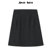 清仓 断码 末未MIIWII23冬深灰针织呢半裙Q234203女士