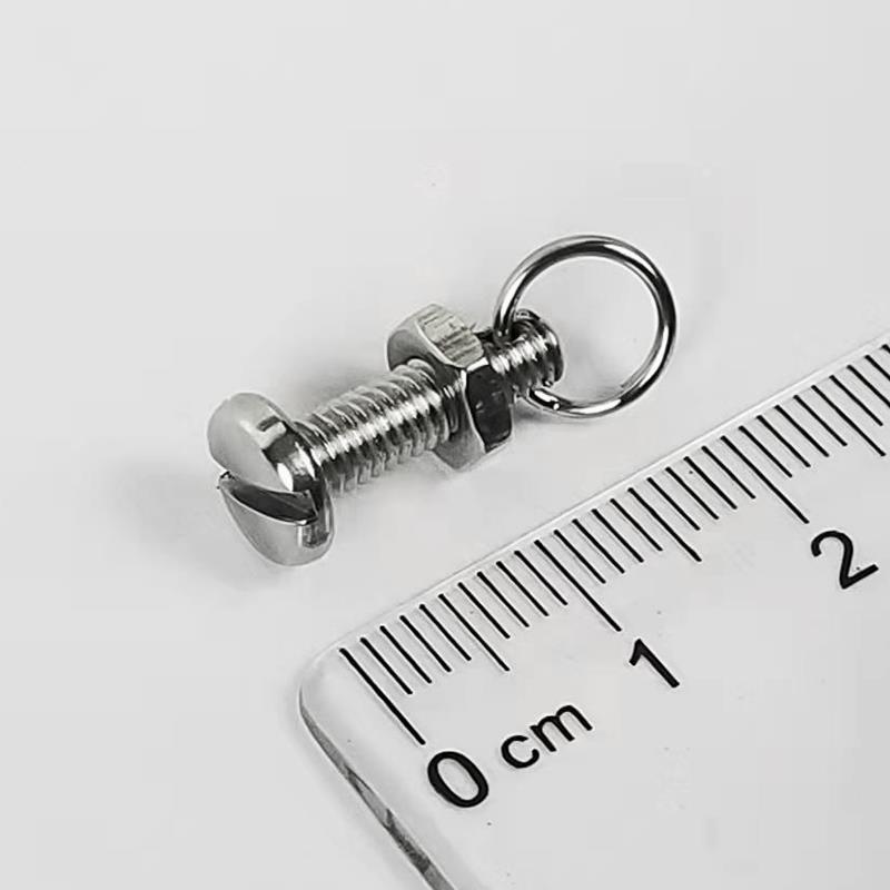 不锈钢连接皮扣专用钉防丢掉指汽车马蹄钥匙配环圈织绳挂件带壳