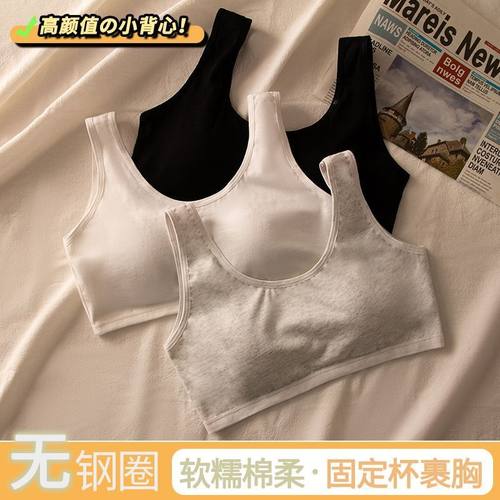 学生纯棉内衣女无钢圈固定杯文胸