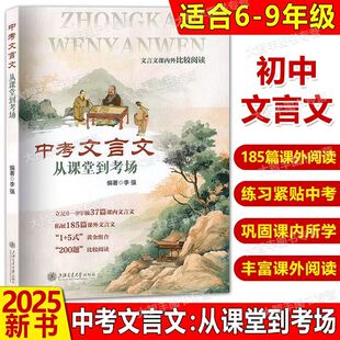 2025新书 中考文言文:从课堂到考场 文言文解读课内外比较阅读精选译注及赏析 中考文言文考纲文言实词复习书籍