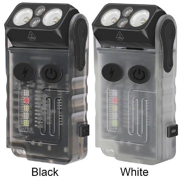 LED Keychain Flashlight: 180° Rotation, Buzzer, for