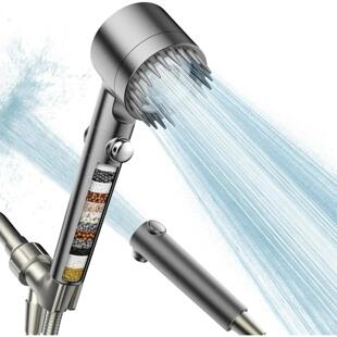 Shower head with handheld filter, high pressure water flow a