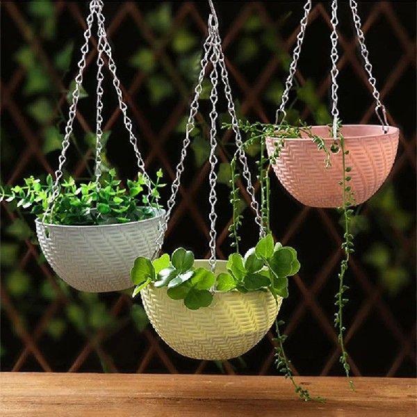 Balcony Chain Hanging Planters Flower Pot Basket Imitation