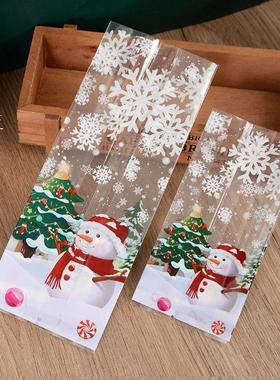 100pcs Snowman Cookie Baking Packaging Bags Candy Snack