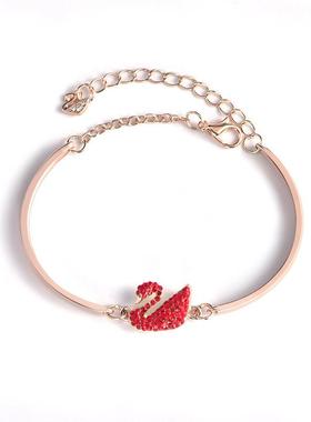 Diamond Swan Bracelet for Women跨境新款满钻天鹅手镯女手链