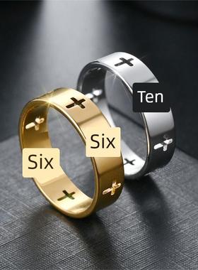 Popular minimalist cross, neutral style fashion ring, women