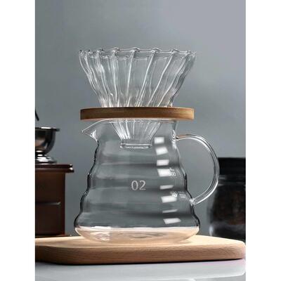 Glass coffee pot coffee with coffee filter cup coffee filte