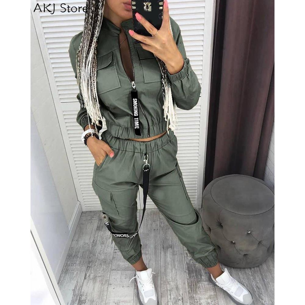 Long Sleeve Zipper ops&women Pants Sreetwear Track Suit Casu
