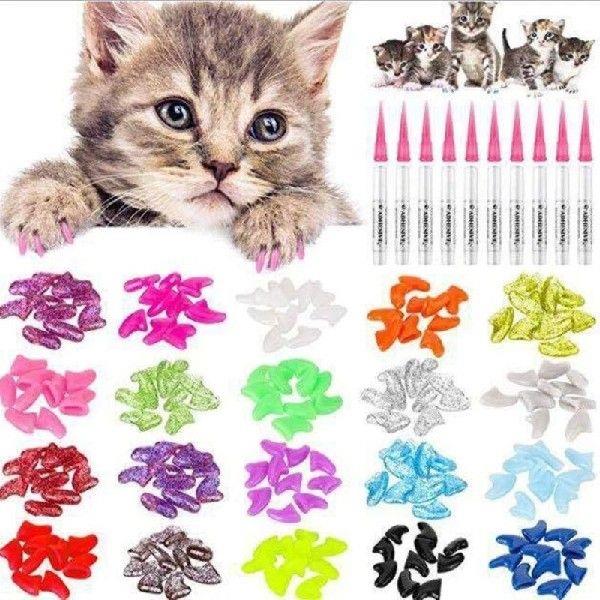 200Pcs Colorful Cats Claw Protectors Pet Covers Furniture