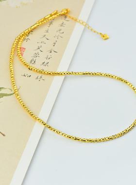 爆闪切面蹦迪珠彩金银色项链