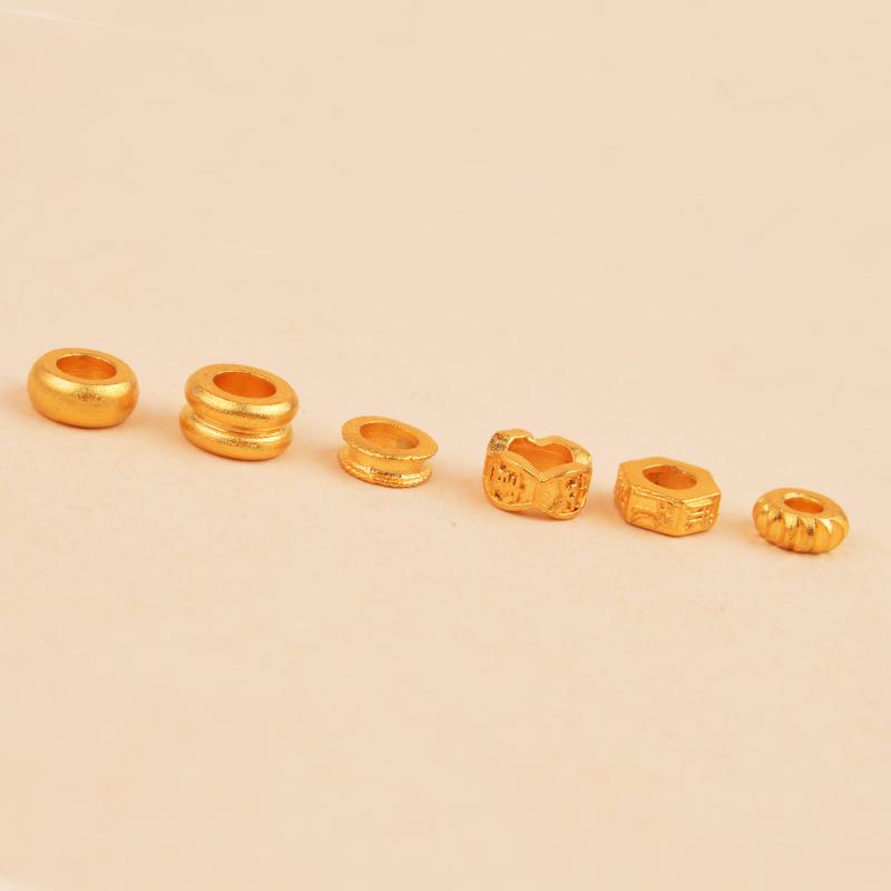 哑光保色沙金元宝葫芦隔珠串珠黄铜双层双环隔片diy手工饰品配饰