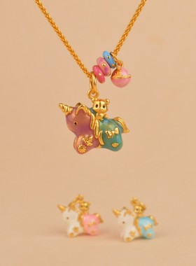 国风新款梦幻独角兽本命年马吊坠