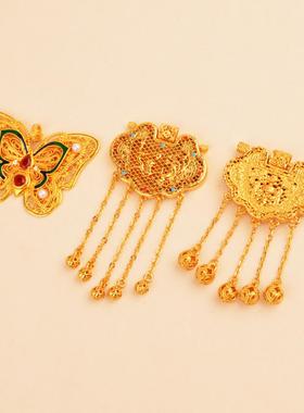 古法沙金天子门生锁包吊坠