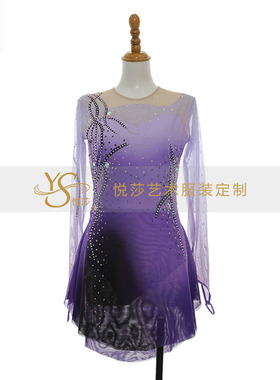 艺术服装定制花样滑冰表演服舞蹈现代舞服儿童成人女款裙Q103