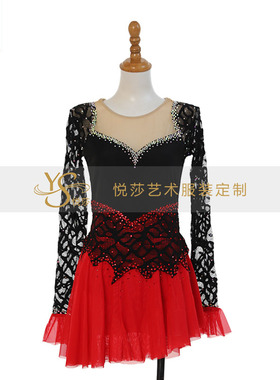 艺术服装定制花样滑冰表演服舞蹈现代舞服儿童成人女款裙Q158