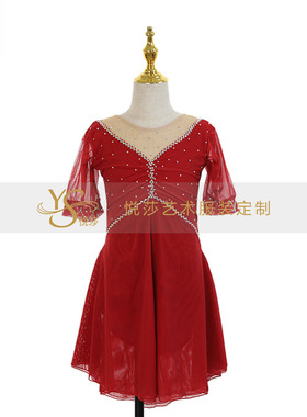艺术服装定制花样滑冰表演服舞蹈现代舞服儿童成人女款裙Q130