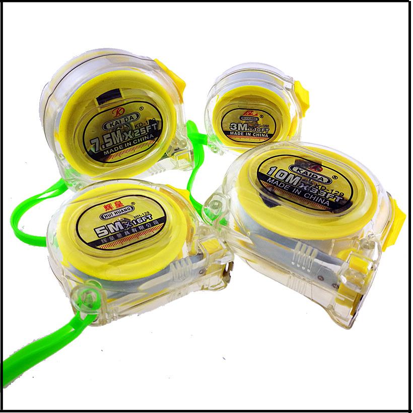 抗摔透明卷尺正品钢卷尺3米5米7.5米10米不锈钢盒尺米尺测量工具