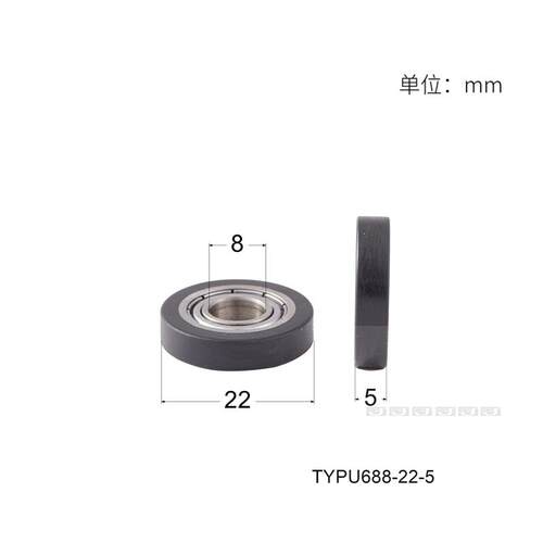 688聚氨酯包胶轴承8*22*5小胶轮滚轮滑轮清分机轮门窗滑轮包胶轮