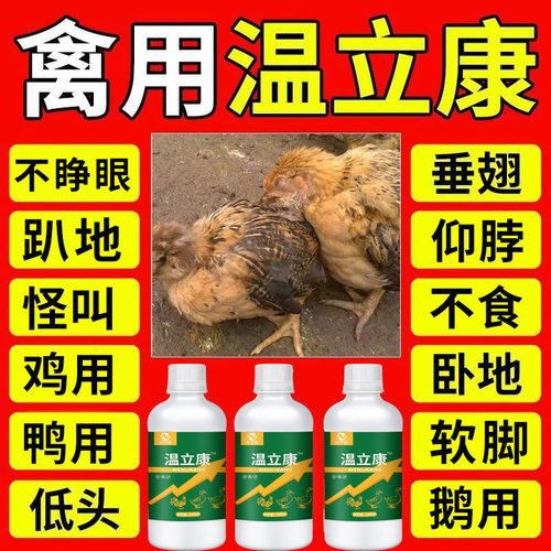 温立康正品养鸡专用鸡鸭鹅禽用鸡温闭眼羽毛蓬扭脖雏鸡饲料添加剂