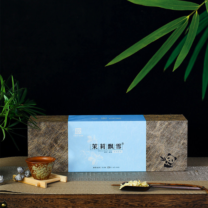 熊猫印象●茉莉飘雪 知茶人茉莉飘雪礼盒装四川蒙顶山茉莉花茶叶