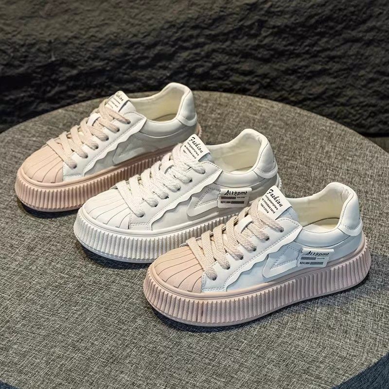 贝壳头小白鞋女2025年秋冬百搭加绒厚底真皮休闲半拖板鞋运动单鞋,女鞋,时尚休闲鞋,淘宝优惠券,粉丝福利购,淘宝优惠卷